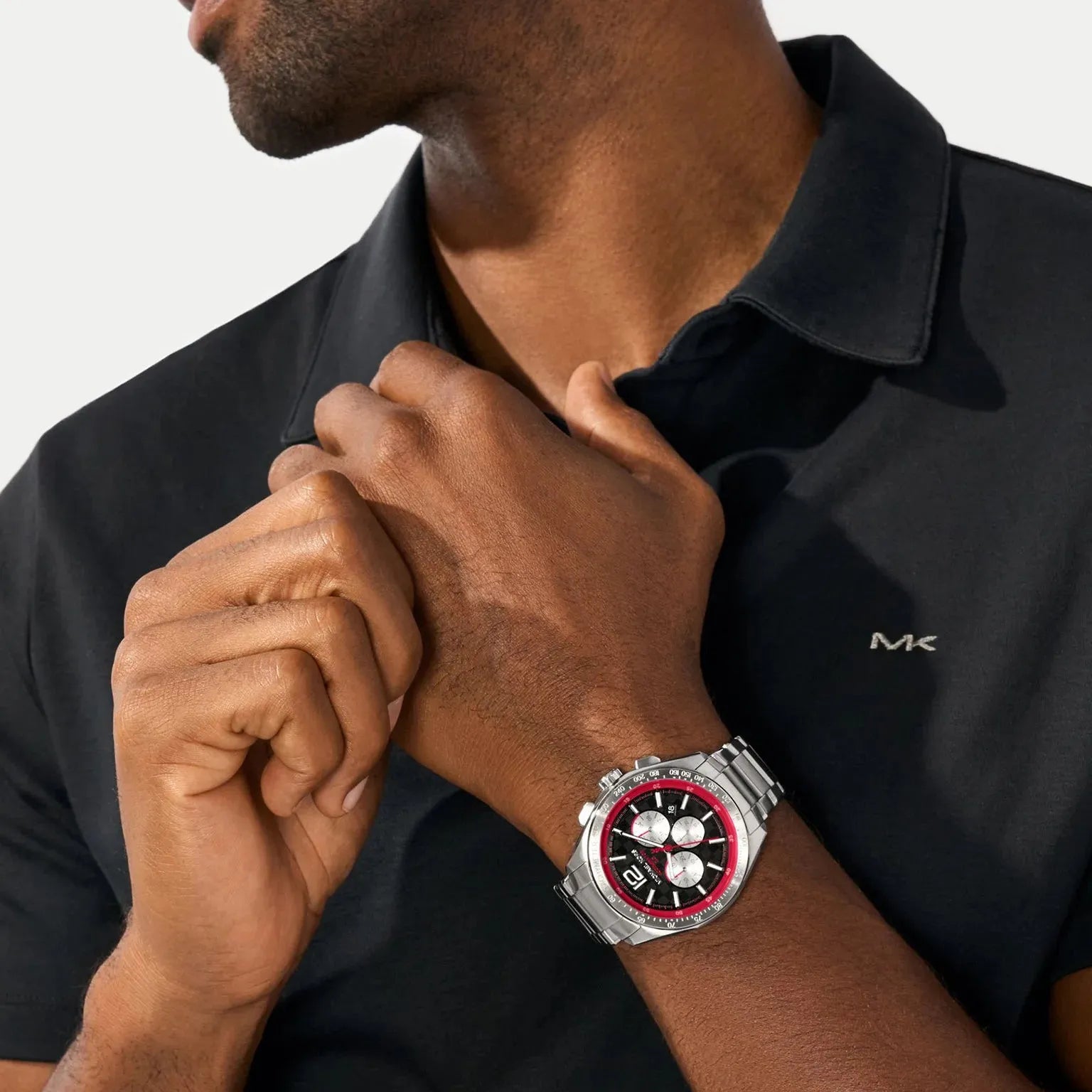 Michael Kors Accelerator MK9176 Chronograph Watch Black Silver