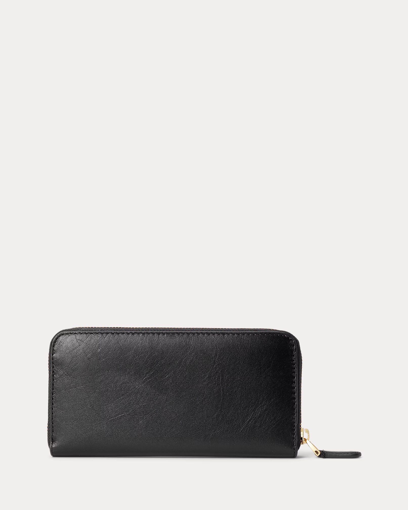 Lauren Ralph Lauren Black Leather Zip Continental Wallet Organizer